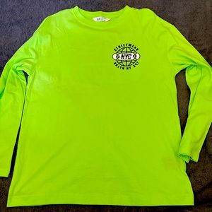 Neon green H&M long sleeve tee.
